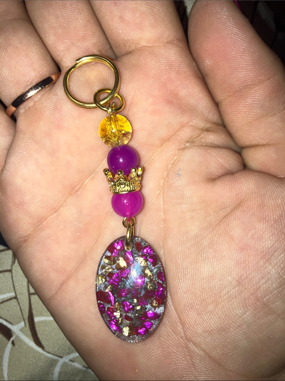 purple protection and crown charm